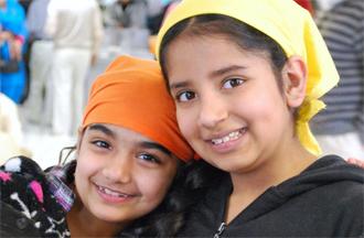 Two girls smiling